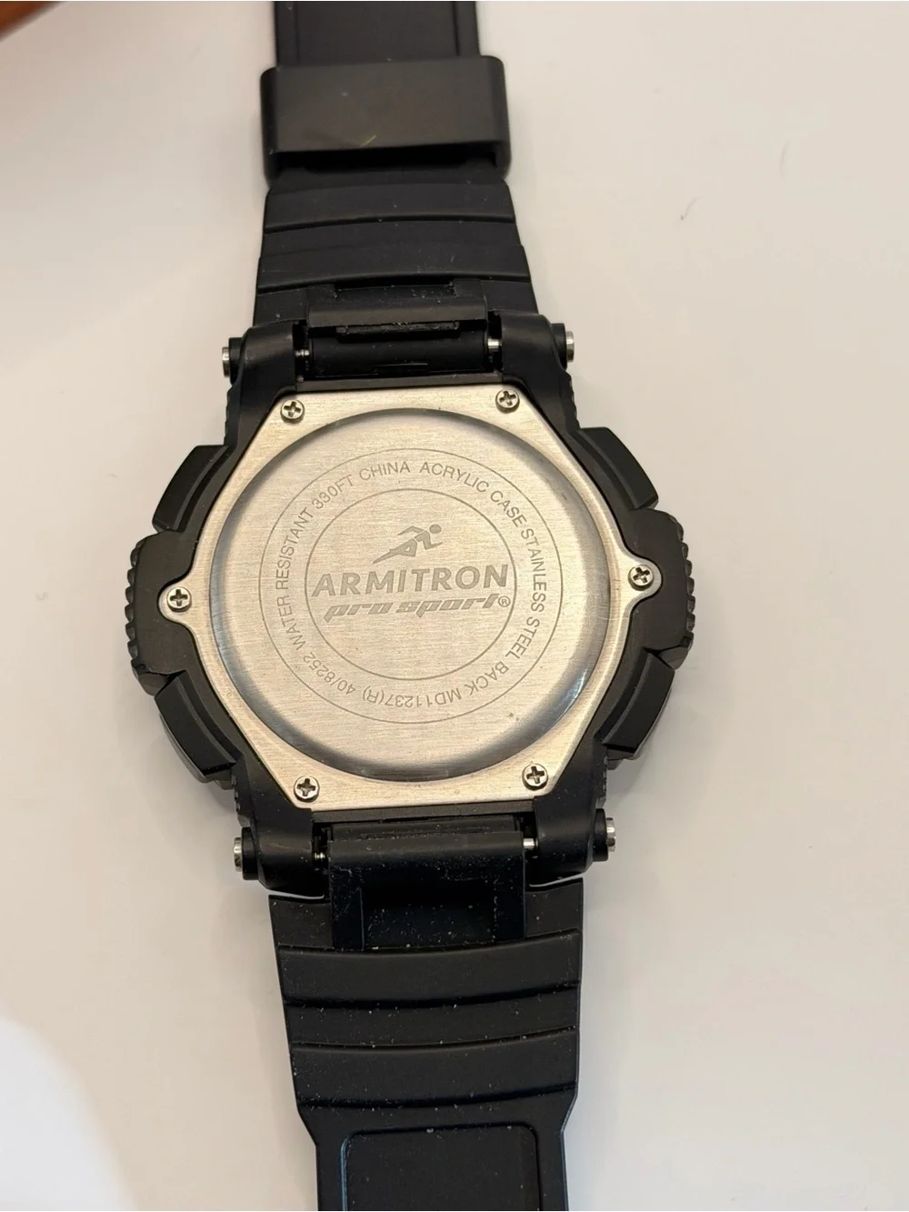 Armitron Pro Sport Digital Watch Mens 54mm Black Alarm Chronograph New Battery